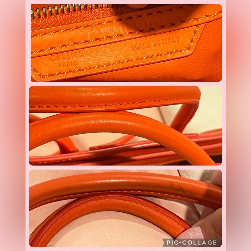 🔥❤️CELINE MICRO LUGGAGE HANDBAG IN DRUMMED CALFSKIN. ABSOLUTELY GORGEOUS RARE - Picture 12 of 16